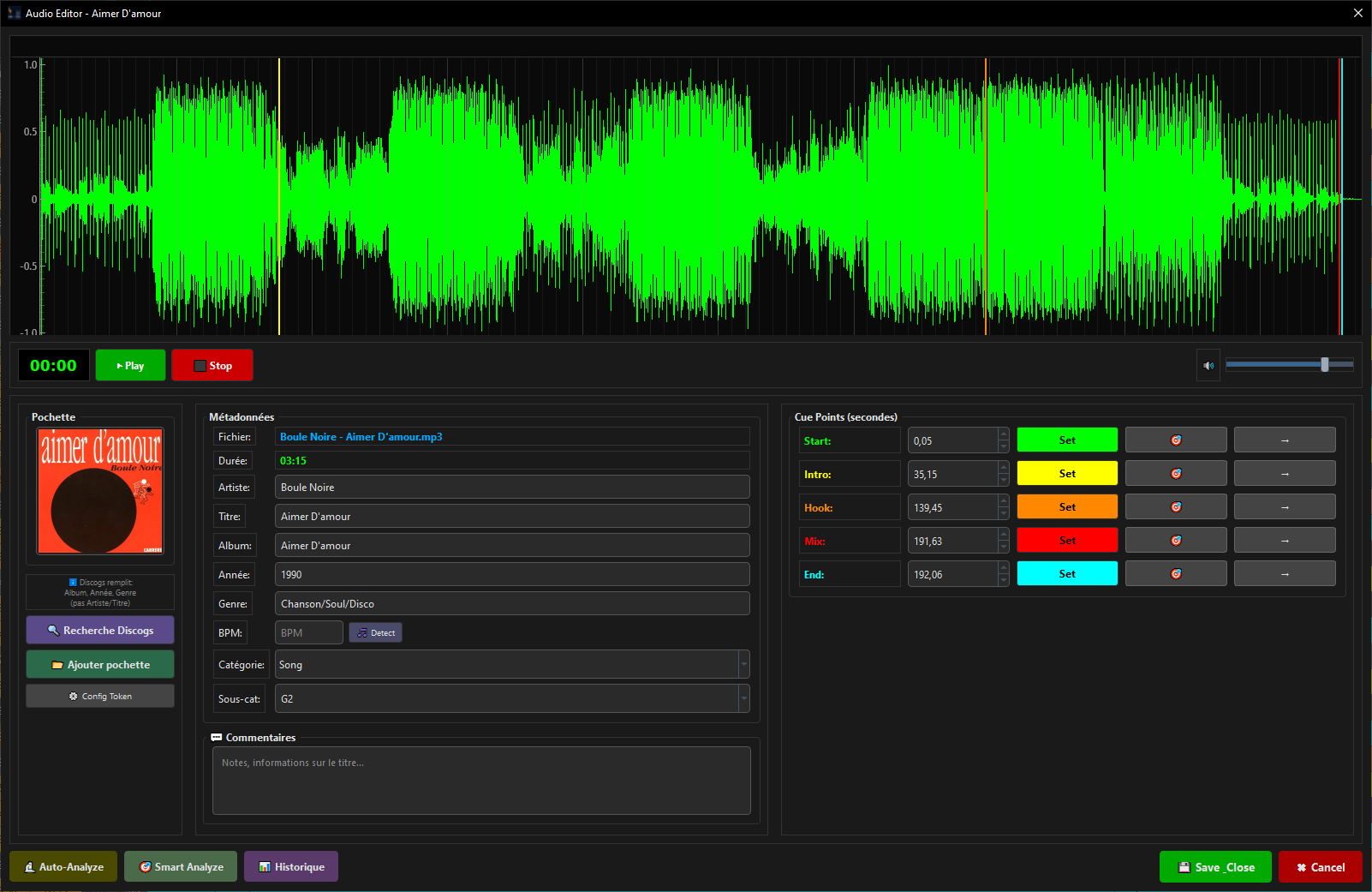 Éditeur de métadonnées