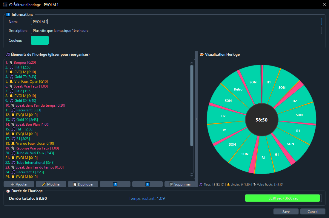 Éditeur d'horloge Onyx