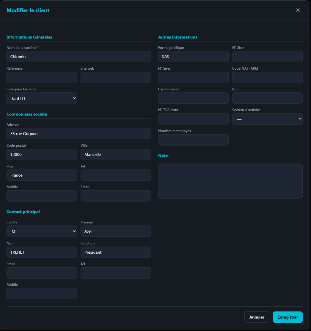 Gestion clients Pulseo